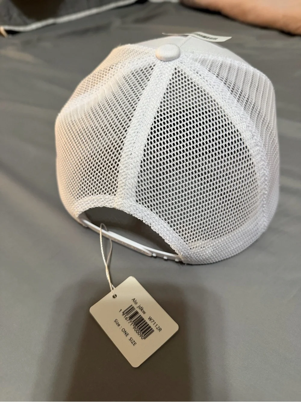 ALO Yoga White Trucker Hat with Embroidered Logo